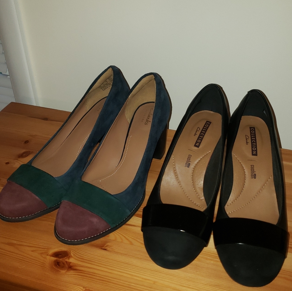 Clarks heels 2 pair sz 9!